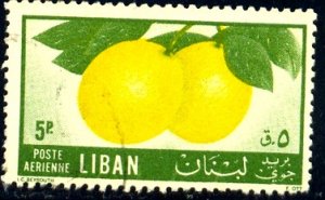 Fruit, Orange, Lebanon stamp SC#C211 used