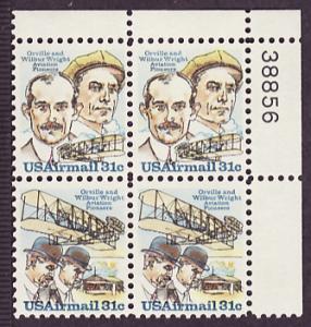 C91-92 Wright Brothers MNH plate block