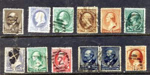 19th Century, #205-07, 209-14, 216 Pair, 217. ⭐⭐⭐⭐⭐