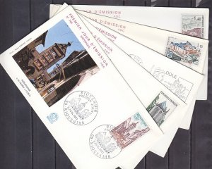 France, Scott cat. 1310-1314. Tourism issue. 5 First day covers.