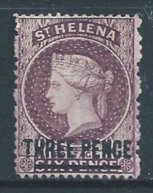 St. Helena #37 Mint No Gum 6p Queen Victoria Wmk. 2 - Surcharged Type B