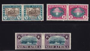 S. Africa Scott #B9-B11 Pairs VF OG mint previously hinged cv $ 50 ! see pic !