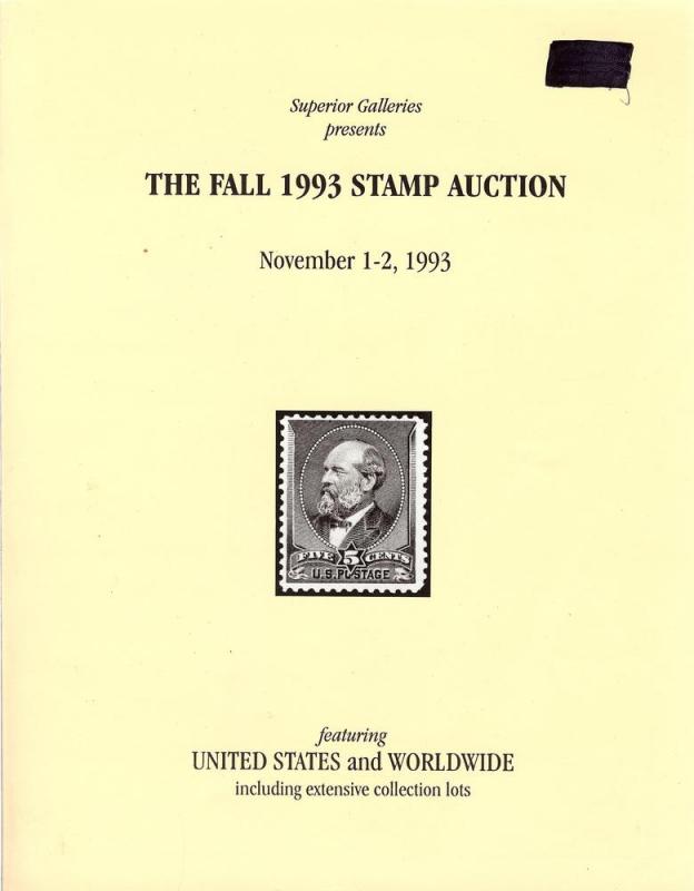 Superior:    The Fall 1993 Stamp Auction, Superior - Nov....