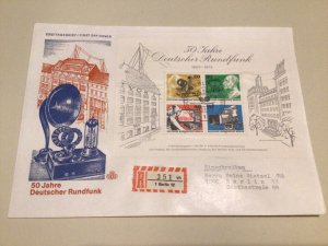 Germany 50 years of Broadcasting registered large first day cover  A9547