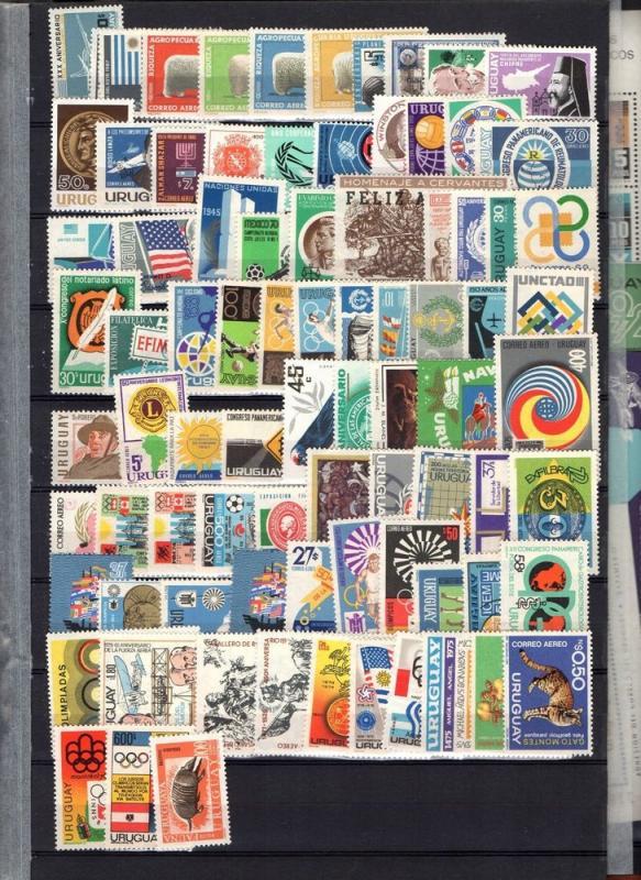 Uruguay MNH stamp collection lot 1898 to 1990 $$ regular + air mail + blocks BOB