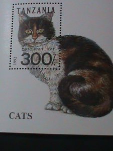 TANZANIA-1992- LOVELY EUROPEAN CAT MNH-S/S-VERY FINE WE SHIP TO WORLDWIDE