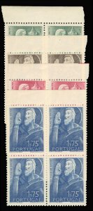 Portugal #689-692 Cat$96, 1948 St. John de Britto, complete set in sheet marg...