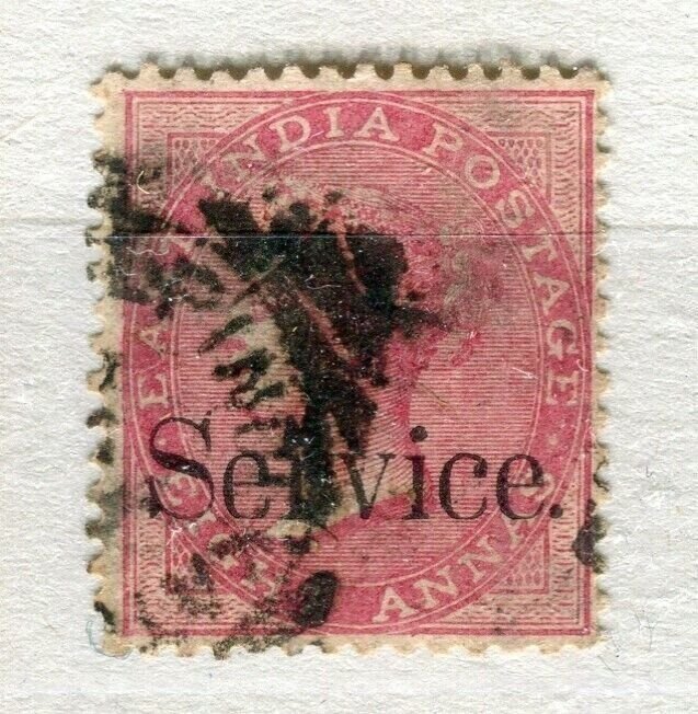 INDIA; 1867-73 classic QV SERVICE Optd. issue used 8a. value fair Postmark