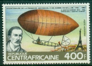 Central African Republic 1983 The 200th Anniversary of Manned Flight 400fr MUH