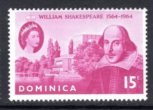 DOMINICA-   1964 -  SHAKESPEARE -    LIGHTLY HINGED 