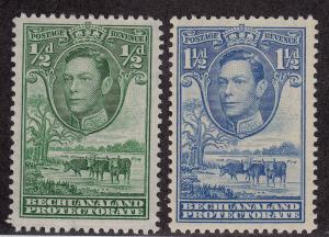 BECHUANALAND Scott # 124 MLH, 126 MNH King George VI (2 Stamps) -5