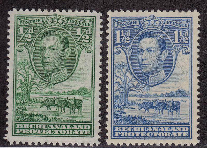 BECHUANALAND Scott # 124 MLH, 126 MNH King George VI (2 Stamps) -5
