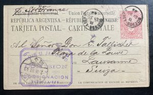 1888 Buenos Aires Argentina Stationery Postcard Cover To Lausanne Switzerland