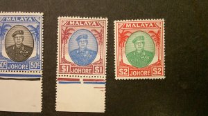 Malaya-Johore 1949-55 Scott# 130-31, 133-34, 137-38, 142, 147, 148-49 MNH F-VF