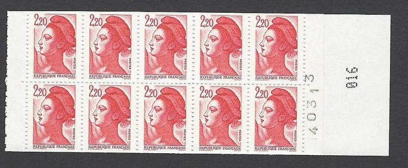 France 1983-7 Liberty 10 2.20 FR Booklet VF MNH (1884)