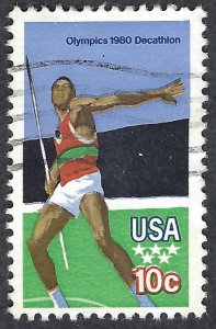 United States #1790 15¢ Olympic Games - Decathalon (1979). Used.