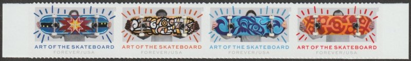 USA Sc. 5766a (63c) Skateboards 2023 MNH horiz. strip of 4