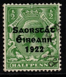 IRELAND SG52 1922 ½d GREEN FINE USED