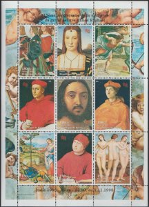 Guinea - 1998 souvenir sheet of 9 - Raphael #1324-32 cv $ 8.75