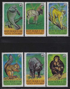 Ivory Coast 1979 World Wildlife set Sc# 528-33 NHl