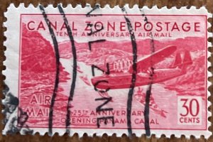 Canal Zone #C19 Used Single Pan Am Clipper SCV $6.00 L23