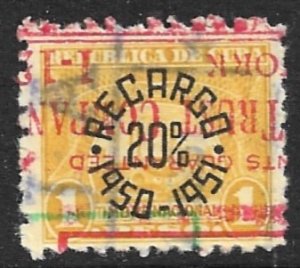 CUBA 1950 $1.00 RECARGO 20% REVENUE GP106 Used