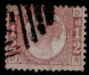 GB QV SG49, ½d rose plate 20, USED. Cat £85. DR