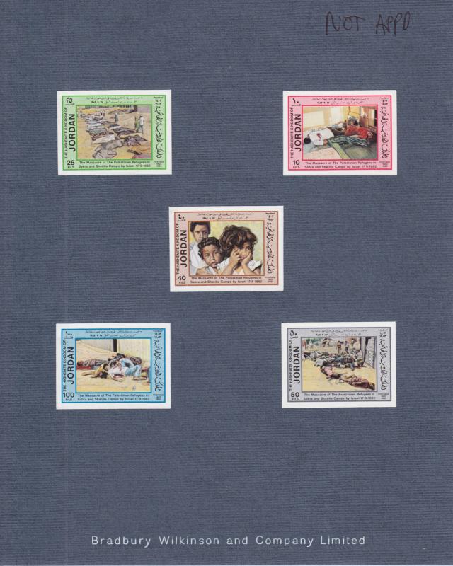 Jordan Sc 1145-1150 Proof. 1983 Rejected Die Proofs on Bradbury Wilkinson Cards