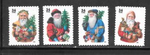 #3537-40 MNH Santa Claus Set of 4 Singles