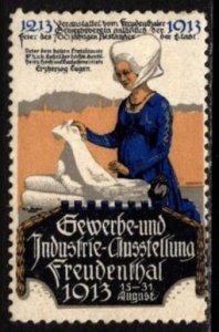 1913 Germany Poster Stamp Freudenthal Sewer Industrial Exhibition 15-31 August