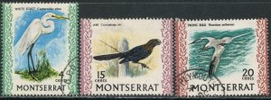 MONTSERRAT Sc#234a, 237a, 238a 1972-74 Birds Changed Watermark Used