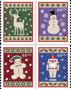 2009 44c Winter Holidays, Block of 4 Scott 4425-28 Mint F/VF NH