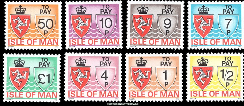 Isle of Man Scott J9-J16 Mint never hinged.