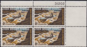 1374 John Wesley Powell Plate Block MNH