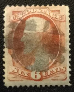 US Scott #148 Used VF 6c Carmine Lincoln 1870