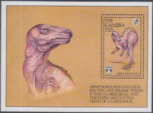 GAMBIA Sc# 1292  MNH SOUVENIR SHEET of DINOSAUR ORNITHOSUCHUS