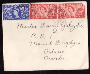 Great Britain-Sc#313-4- id4-cover-QEII Coronation FDC to Canada-June 3 1953-