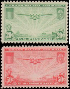 United States #C21-C22, Complete Set(2), 1937, Never Hinged