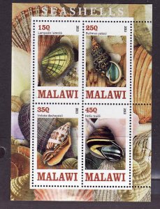 D2-Malawi-unused NH sheet of 4-Seashells-2013-