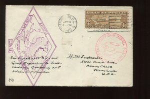 C14 Graf Zeppelin APRIL 19 1930 First Day Cover to chevy chase Maryland (Cv 998)