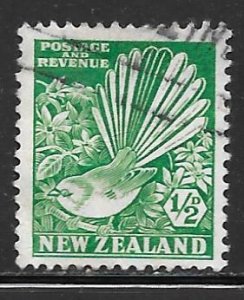 New Zealand 185: 1/2d Fantail (Rhipidura fuliginosa), used, F-VF