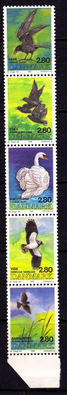 Denmark 1986 National Bird Candidates Complete Mint MNH Set Strip SC 823