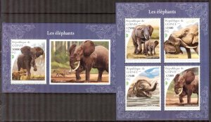 Guinea 2018 Elephants sheet + S/S MNH