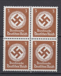 DR DIENST Michel 166 ** 4er.Block (ohne Wz.).Postfrisch MNH Luxe