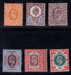 MOMEN: GREAT BRITAIN KE 1902-11 MINT OG H LOT #67860*