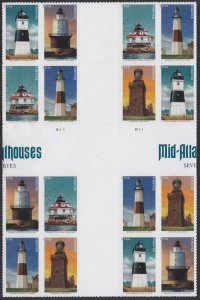 US 5625b Mid-Atlantic Lighthouses F cross gutter block 16 MNH 2021