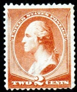 SC# 210 - (2c) - Washington, pf 12 red brown - used single