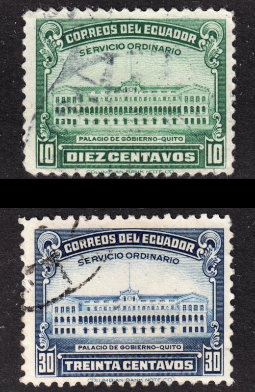 Ecuador Scott 438-39 complete set F to VF used. Lot #A.  FREE...