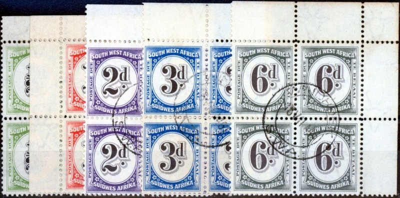 S.W.A 1931 P.Due set of 5 SGD47-D51 V.F.U Block of 4 