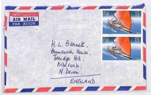 Fiji Suva Devon Great Britain Airmail Cover {samwells} PTS 1977 BQ104